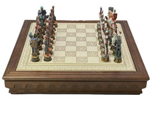 Jeu déchecs - Franklin Mint Chess of The Crusaders - Accent, Antiek en Kunst, Curiosa en Brocante