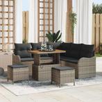 vidaXL Tuinbank Set 8 pcs Grijs poly rattan, Tuin en Terras, Verzenden, Nieuw