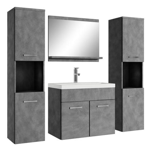 Badkamermeubel Set Montreal XL 60 x 35 cm Grijs Badmeubel, Huis en Inrichting, Badkamer | Badkamermeubels, Nieuw, Verzenden