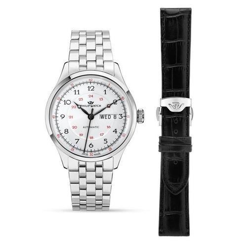 Philip Watch - Museum - Day & Date - Special Pack - FREE, Handtassen en Accessoires, Horloges | Heren