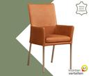 Leren eetkamerstoel Royal - Rancho Cognac (cognac) - Poten, Ophalen of Verzenden