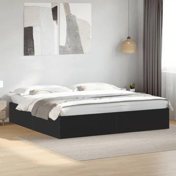 vidaXL Bedframe bewerkt hout zwart 180x200 cm, Huis en Inrichting, Slaapkamer | Bedden, Verzenden, Nieuw