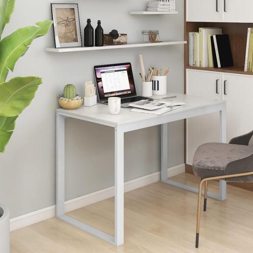 vidaXL Computerbureau 110x60x73 cm spaanplaat wit, Huis en Inrichting, Bureaus, Nieuw, Verzenden