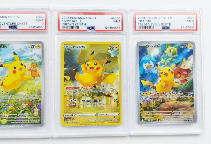 Pokémon - 4 Graded card - Pikachu Alternate art, Foil, Full, Hobby en Vrije tijd, Verzamelkaartspellen | Pokémon