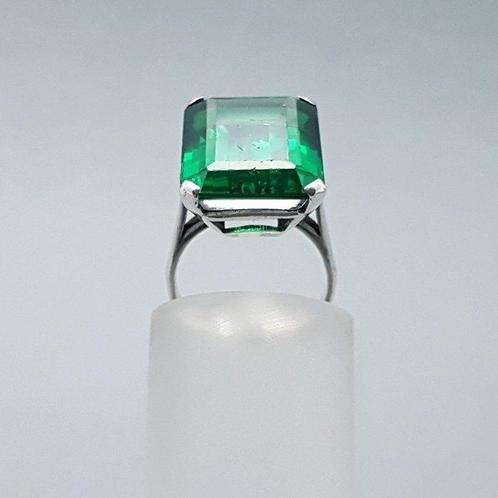 Zilver, Art Deco, Groene Spinel(Getest) - Ring, Antiek en Kunst, Kunst | Designobjecten