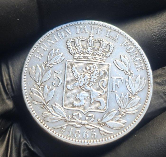 Belgique. Léopold Ier. 5 Francs 1865 (Sans Prix de Réserve), Postzegels en Munten, Munten | Nederland