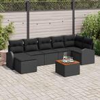 vidaXL Tuinbank Set met opslag 8 pcs Zwart poly rattan, Tuin en Terras, Verzenden, Nieuw