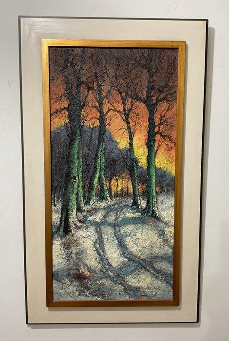 Johannes (‘Jos’) van Dijk (1913-2000) - Bosgezicht in winter, Antiek en Kunst, Kunst | Schilderijen | Klassiek