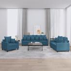vidaXL 3-delige Loungeset met kussens fluweel blauw, Verzenden, Nieuw