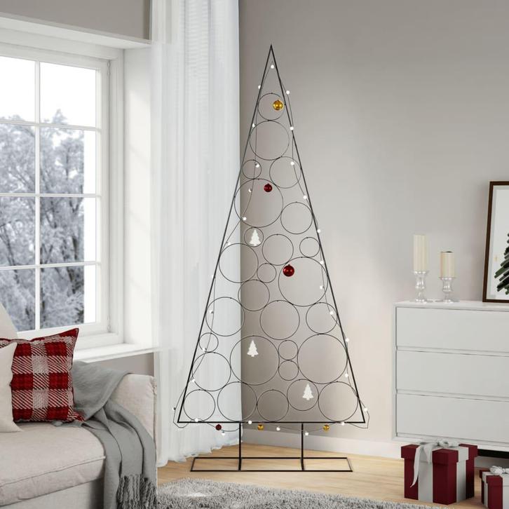 vidaXL Kerstdecoratie kerstboom 210 cm metaal zwart, Diversen, Kerst, Nieuw, Verzenden