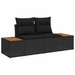 vidaXL Tuin Sofa Zwart 184 x 62 x 85cm poly rattan, Verzenden, Nieuw