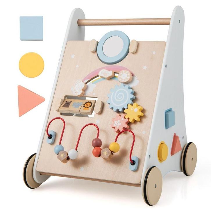 2dekans | Coast Loopstoel met educatief bord - 35 x 33 x 45, Kinderen en Baby's, Speelgoed | Houten speelgoed, Ophalen of Verzenden