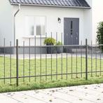 vidaXL Tuinhekje met Hoepel Top - Grijs, 11,9 x 1 m Staal, Verzenden, Nieuw