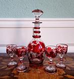 Kelk (5) - Kristal - Karaf en vier kelkglazen, Antiek en Kunst