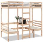 vidaXL Hoogslaper met bureau en stoelen massief grenenhout, Huis en Inrichting, Slaapkamer | Bedden, Verzenden, Nieuw