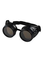 Goggles Steampunk Bril Zwart Montuur Zonnebril Glazen Zwart, Nieuw, Ophalen of Verzenden