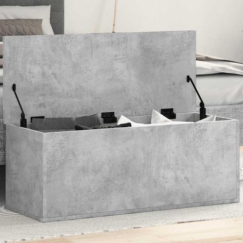 vidaXL Opbergbox 90x35x35 cm bewerkt hout betongrijs, Huis en Inrichting, Kasten | Overige, Nieuw, Verzenden