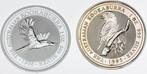 Australië. 1 Dollar 1995/1996 Kookaburra, 2x1 Oz (.999), Timbres & Monnaies, Monnaies | Europe | Monnaies non-euro