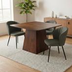 Mangohouten eettafel Mick vierkant bruin 90x90cm, Huis en Inrichting, Tafels | Eettafels, Verzenden, Vierkant, Nieuw, Industriële meubels