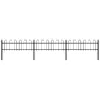 vidaXL Tuinhek met ringtop staal 537x60 cm zwart, Verzenden, Nieuw