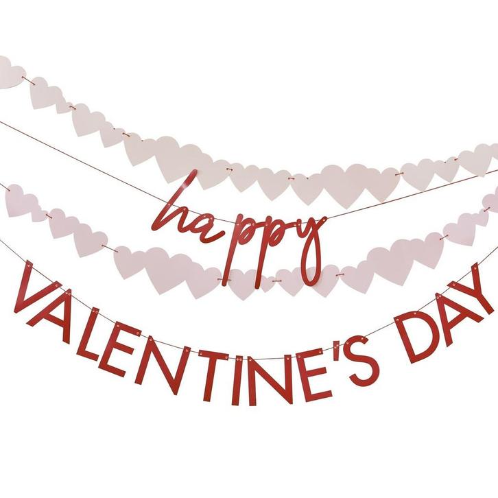 Slinger Happy ValentineS Day 2,5m 2 delig, Hobby en Vrije tijd, Feestartikelen, Nieuw, Verzenden