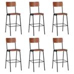 vidaXL Barstoelen 6 st massief multiplex staal, Verzenden, Nieuw