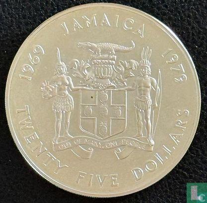 Jamaica 25 dollars 1979 (PROOF) 10th anniversary Investu..., Postzegels en Munten, Munten | Amerika, Losse munt, Goud, Zilver