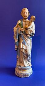 Statue, Heilige St Jozef met kind - 47 cm - Biscuit de, Antiek en Kunst