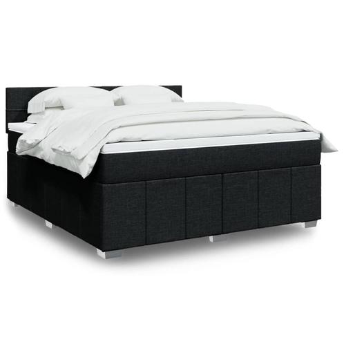 vidaXL Boxspring met matras stof zwart 180x200 cm, Huis en Inrichting, Slaapkamer | Bedden, Nieuw, Verzenden