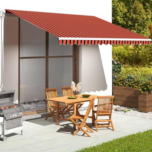 vidaXL Vervangingsdoek voor luifel 4,5x3,5 m oranje en bruin, Tuin en Terras, Zonneschermen, Nieuw, Verzenden