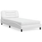 vidaXL Bed met matras kunstleer wit 100x200 cm, Huis en Inrichting, Slaapkamer | Bedden, Verzenden, Nieuw