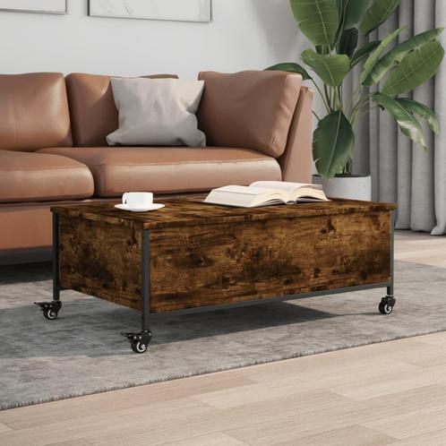 vidaXL Salontafel met wielen 91x55x34 cm bewerkt hout, Huis en Inrichting, Tafels | Salontafels, Nieuw, Verzenden