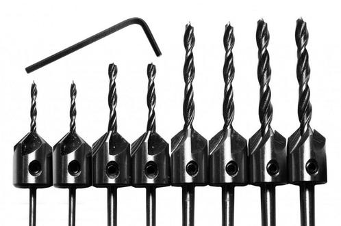 Set van 8 houtboren met verzinkstuk (3-6 mm), Doe-het-zelf en Bouw, Gereedschap | Overige machines, Nieuw, Verzenden
