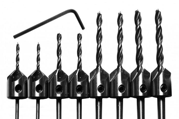 Set van 8 houtboren met verzinkstuk (3-6 mm), Doe-het-zelf en Bouw, Gereedschap | Overige machines, Nieuw, Verzenden