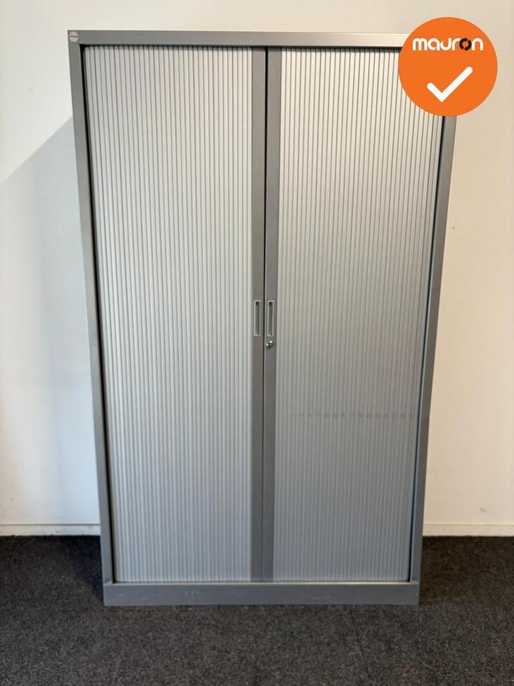 Roldeurkast - B-keuze - Basic - 195x120x45 - Zilvergrijs met, Articles professionnels, Aménagement de Bureau & Magasin | Mobilier de bureau & Aménagement
