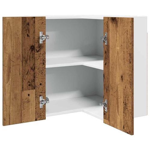 vidaXL Hanghoekkast Lyon 57x57x60 cm bewerkt hout oud, Huis en Inrichting, Kasten | Overige, Nieuw, Verzenden