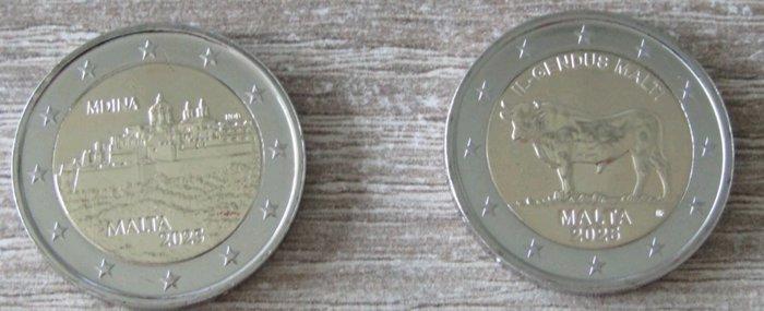 Malta. 2 Euro 2025 The Maltese Ox + Mdina (4 monete), Postzegels en Munten, Munten | Europa | Euromunten