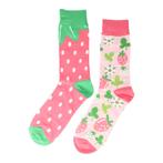 Sokken - Aarbeien Fruit Print - Roze Groen - Katoen -, Kleding | Dames, Nieuw