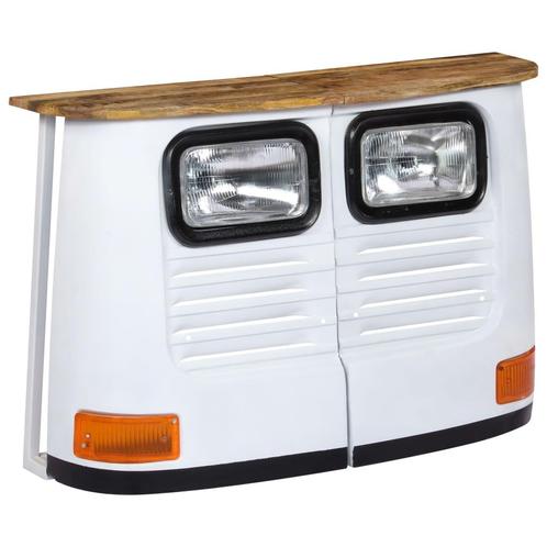vidaXL Dressoir vrachtwagen massief mangohout wit, Huis en Inrichting, Kasten | Dressoirs, Nieuw, Verzenden