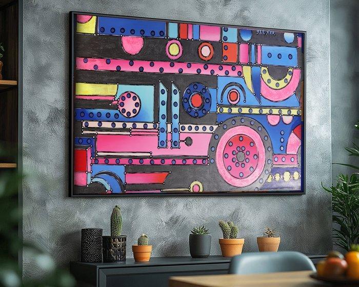 Ksavera - Cubism A1406 - abstract painting on XXL canvas, Antiek en Kunst, Kunst | Schilderijen | Modern