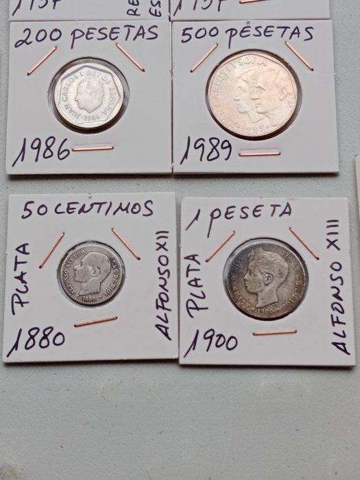 Spanje. Colección de 147 monedas y 3 billetes 1870-2001, Postzegels en Munten, Munten | Europa | Niet-Euromunten