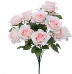 Zijden rozen cream pink peach open roos grote bloem boeket, Nieuw