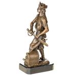 Figuur - Bronzefigur Pirat 33CM - Brons, Marmer