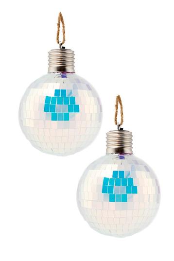 2x Discobal Ø 8 cm LED Iridescent Zilver  Discobol Klein Spi, Ophalen of Verzenden