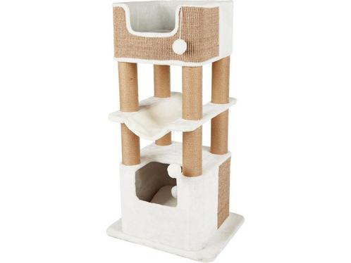 Trixie - Krabpaal - Lucano - Wit/Taupe - 58X48X110 cm, Dieren en Toebehoren, Katten-accessoires, Zo goed als nieuw, Verzenden