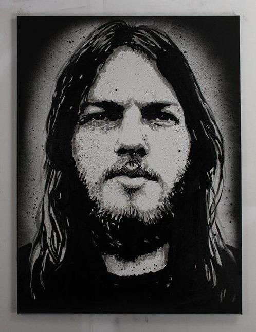 Pink Floyd - David Gilmour - handpainted and signed - by, Cd's en Dvd's, Vinyl Singles