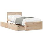 Bedframe 100x200 | OP = OP | Rustiek Grenen, Huis en Inrichting, Slaapkamer | Bedden, 100 cm, Eenpersoons, Bruin, Verzenden