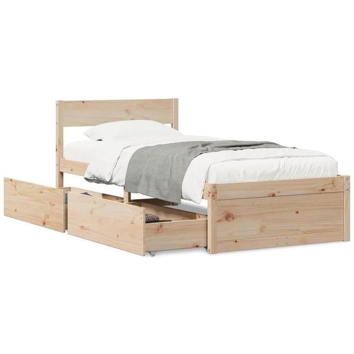 Bedframe 100x200 | OP = OP | Rustiek Grenen, Huis en Inrichting, Slaapkamer | Bedden, 100 cm, 200 cm, Bruin, Nieuw, Hout, Eenpersoons