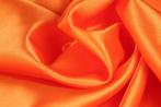 15 meter satijn stof - Oranje - 100% polyester, Hobby en Vrije tijd, Stoffen en Lappen, 200 cm of meer, Nieuw, Oranje, Satijn of Zijde