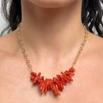 Collier en corail rouge naturel, brindille en escalier,, Verzamelen, Mineralen en Fossielen
